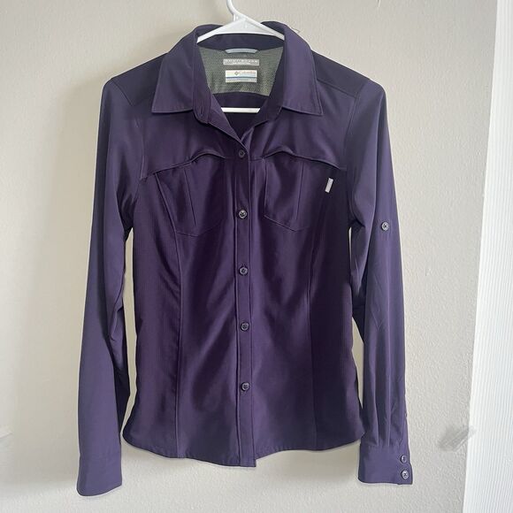 Columbia Silver Ridge Utility Long Sleeve Shirt Trail Hiking Purple Women XS - Picture 6 of 6